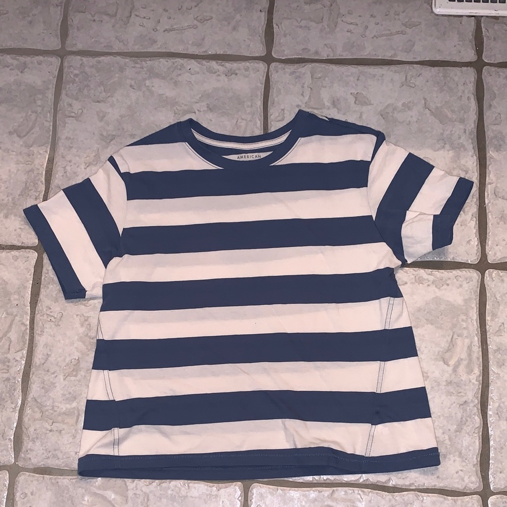 Navy and White Striped Tee